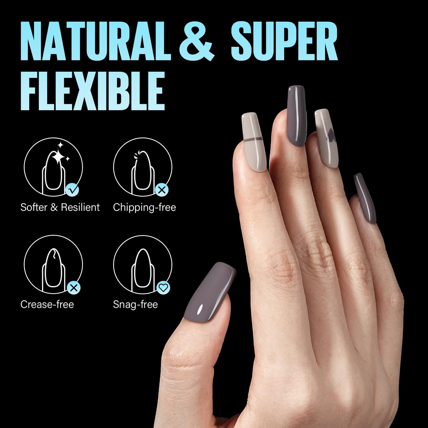 TOMICCA Medium Square Nail Tips, 504Pcs Half Matte Press on Full Cover Acrylic Nails, Pre-Shape Soft Acrylic Fake Nail Tips for Nail Extension Art Home DIY Nail Salon 12 Sizes