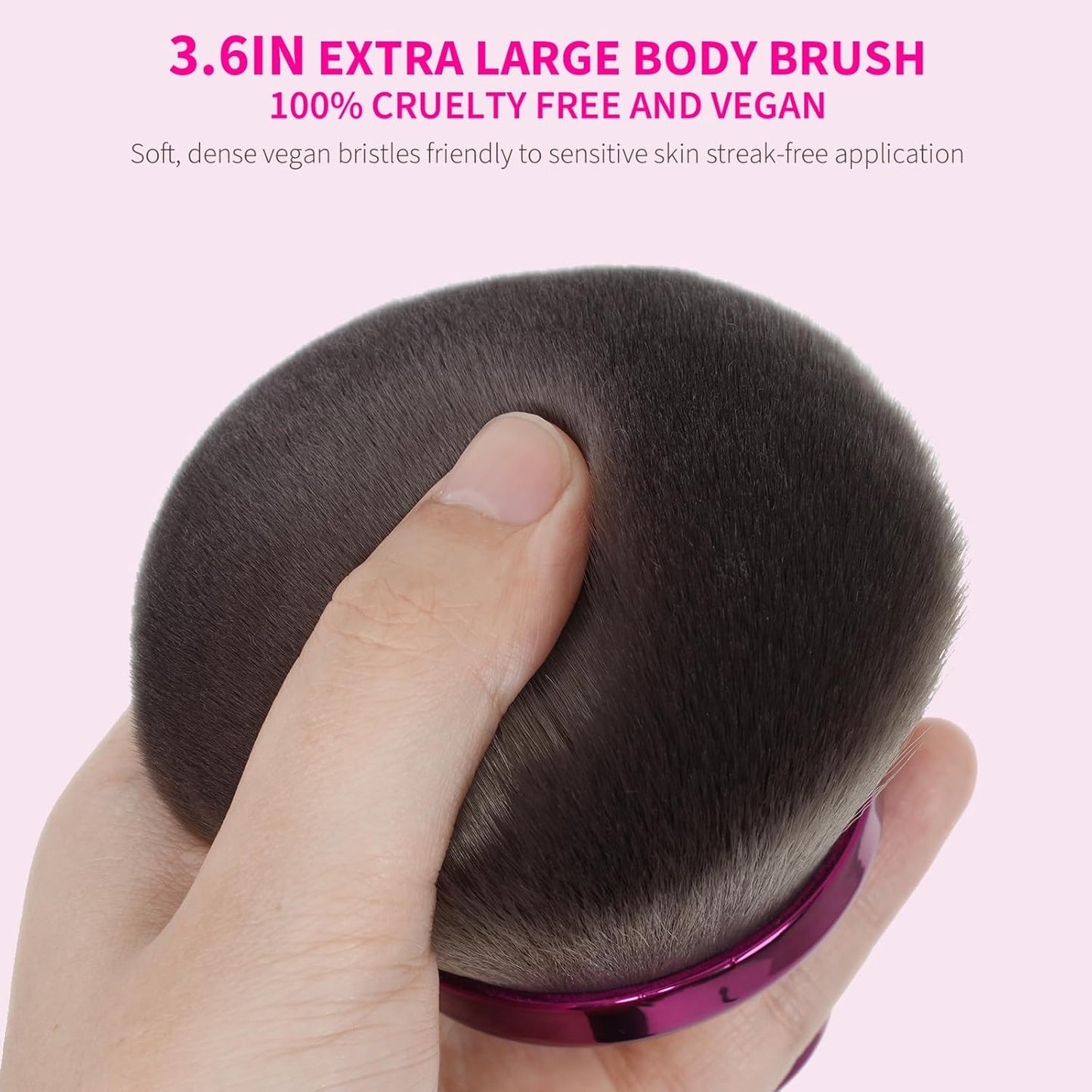 Super Large Body Kabuki Brush - Soft Synthetic Hair for Even Self Tanner Application | 3.6-Inch Round Head