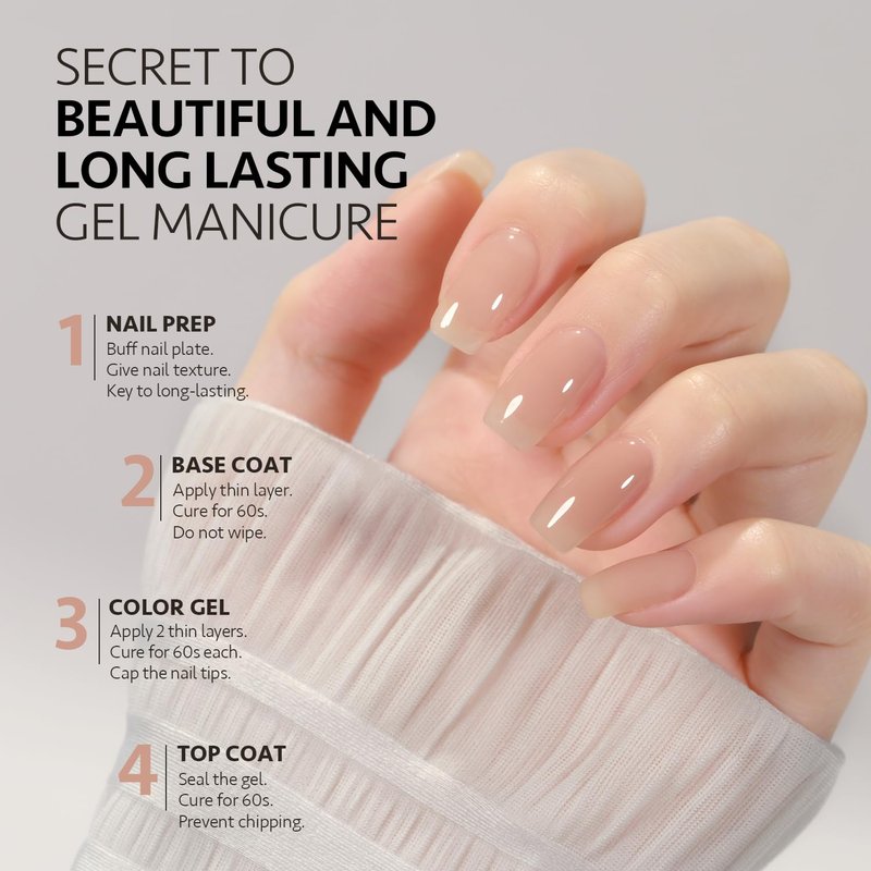 Jelly Nude Gel Nail Polish - 16ml Sheer Translucent UV Cure for DIY Nail Art | Neutral Nude 1716