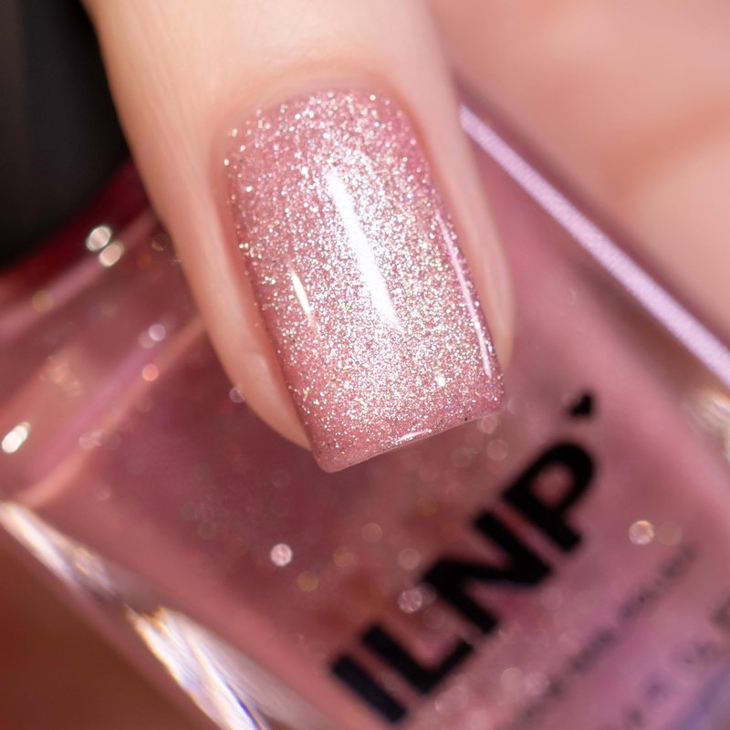 ILNP Pink Suede - Pink Magnetic Holographic Nail Polish, Sparkly Velvet Finish, Non-Gel, Long Lasting, Quick Dry, Non-Toxic, Vegan