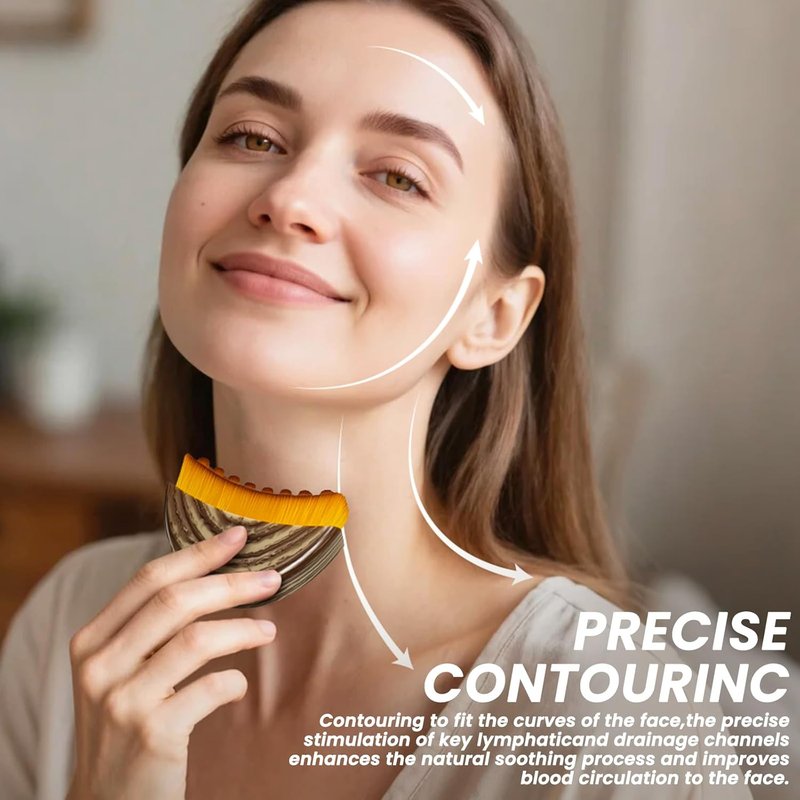 Lymphatic Contour Face Brush,Dry Brushing Face Brush, Lymphatic Drainage Massager for Face,Chin & Jawline Sculpting Designed to Fit The Skin Precisely and Relieve Fatigue (1Pcs)