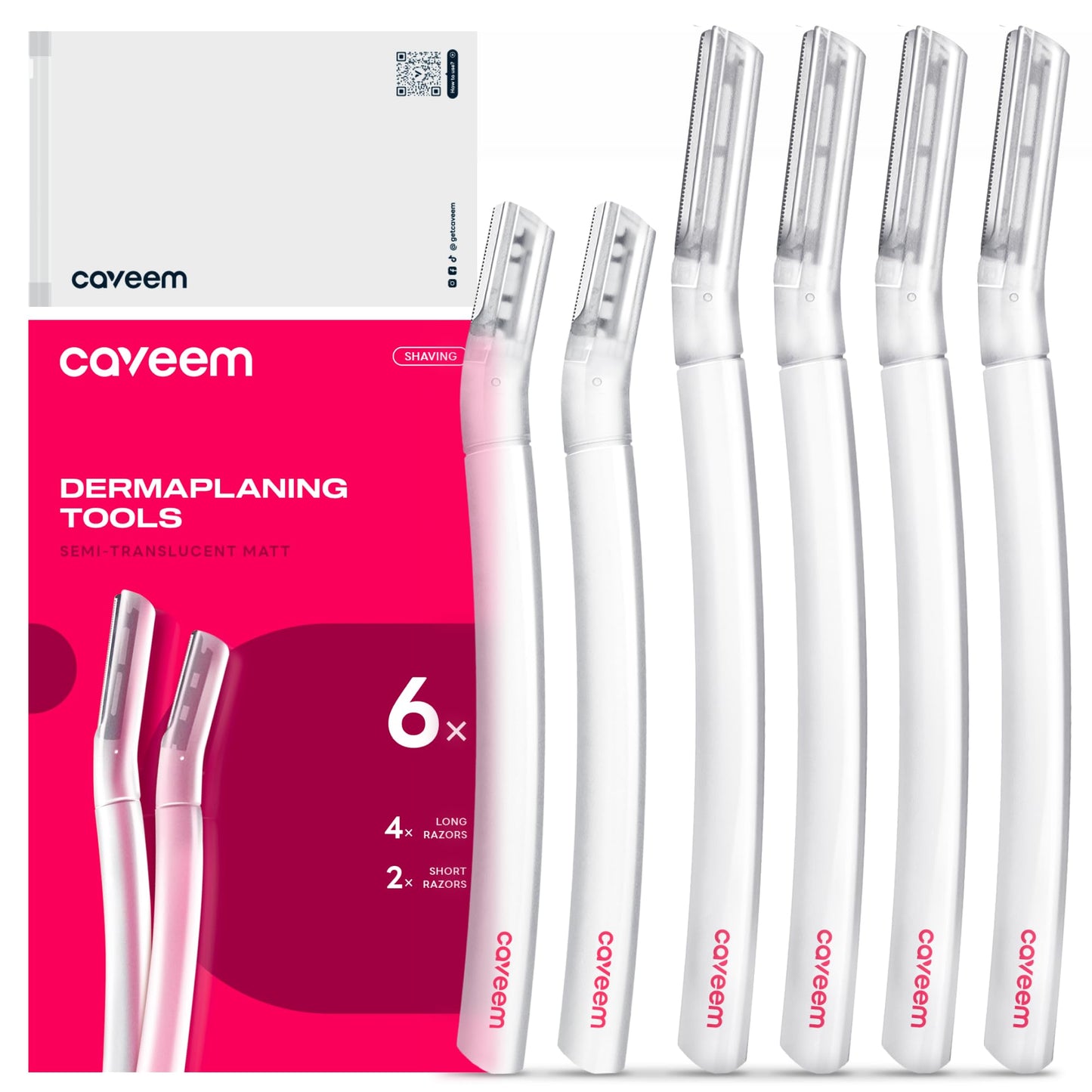 CAVEEM Dermaplane Razor for Women, Dermaplaning Tool - Face Razors for Women and Men, Eyebrow Trimmer and Facial Hair Removal Shaver, Gentle Exfoliation Blades Epilator for Men (6 Count)