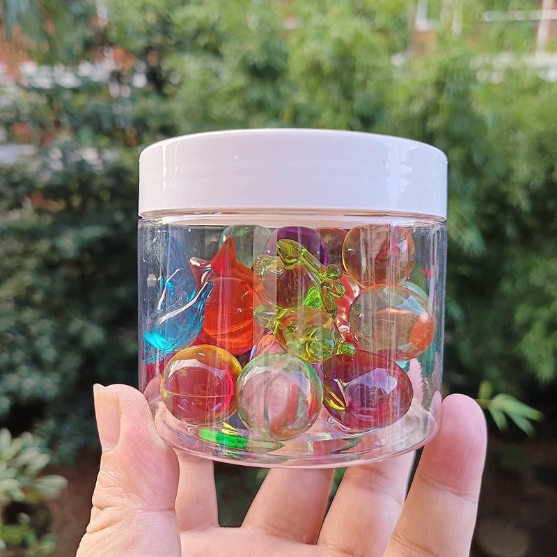 30 pcs Bottle Bath Oil Beads - Natural Plant Based Bath Pearl Beads - Spa Essential Oil Shower Moisturizing Beads - Mixed Colors & Round, Love, Animals Shape