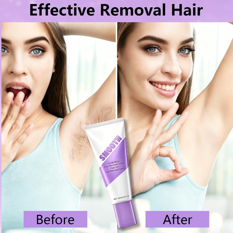 Gentle Body Hair Removal Cream for Women and Men, Moisturizing Depilatory Cream with Aloe And Hyaluronic Acid, Quick and Soothing Body Leg Hair Removal, 3.53 Oz