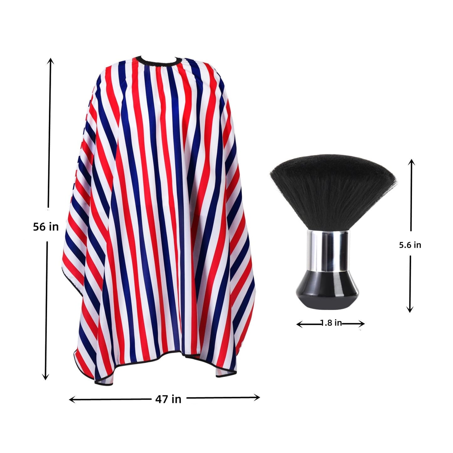 YELEGAI Professional Hair Cutting Cape with Neck Duster Brush, Large Size Salon Barber Cape for Men, Women and Kids(Multicolor Stripes)