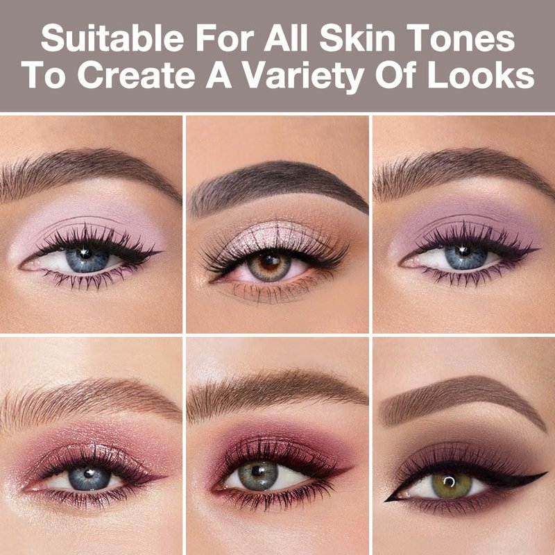 HHLTOH 6 Colors Eyeshadow Palette, Rose Pink Mauve Plum Neutral Matte & Shimmer Eye Shadow for Mature Skin, Highly Pigmented Blendable Waterproof, Easy Everyday Eye Makeup, Vegan & Cruelty-Free, 04