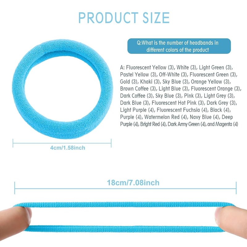 Elastic Hair Ties - 100PCS Seamless Ponytail Holders | No Crease Damage Cotton Bands for Thick & Thin Hair