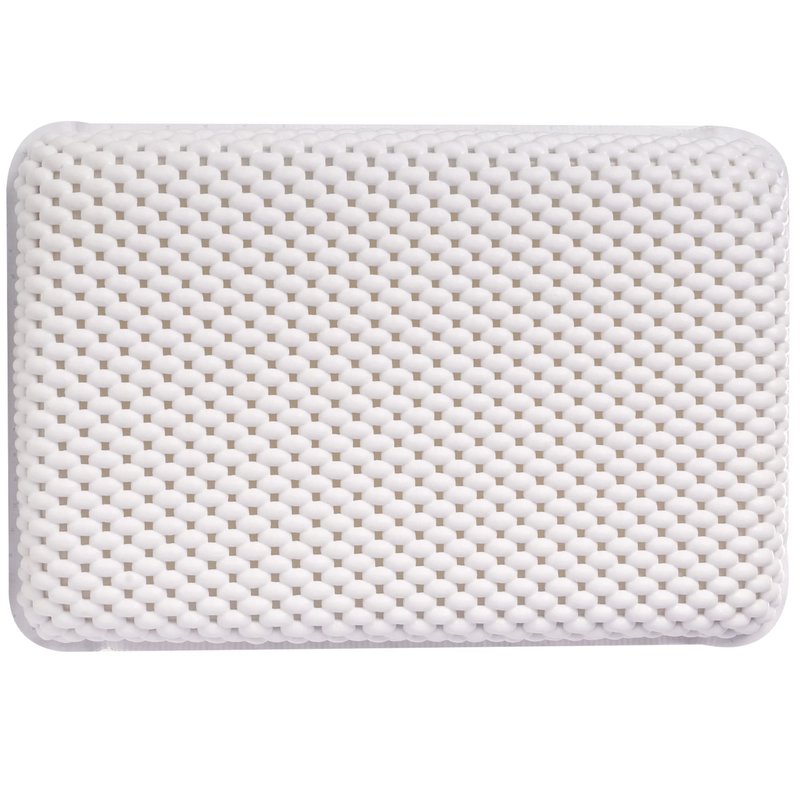 OSVINO Bath Pillow Thick Comfy Drainage for Jetted Tub Spa Cushion with 8 Suction Cups, White, 7.5"x11.5"x2"