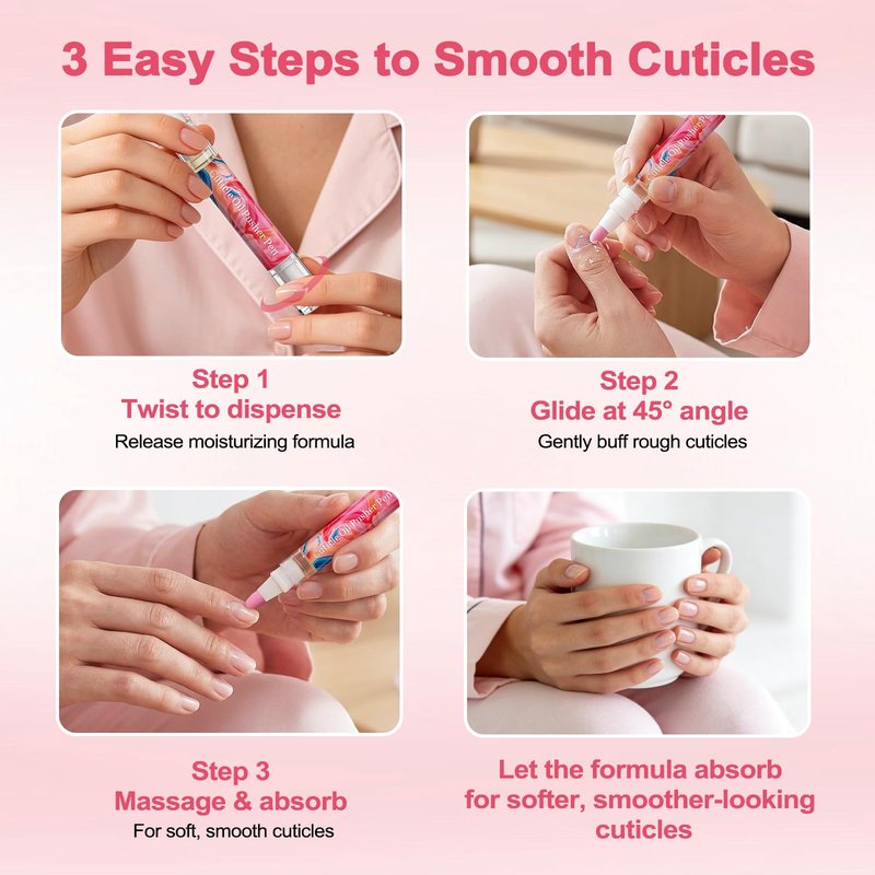 Ceramic Cuticle Pen- Polishes and Moisturizes Dry Cuticles, Instantly Removing Dead Skin and Leaving Nails Cleaner and Shinier