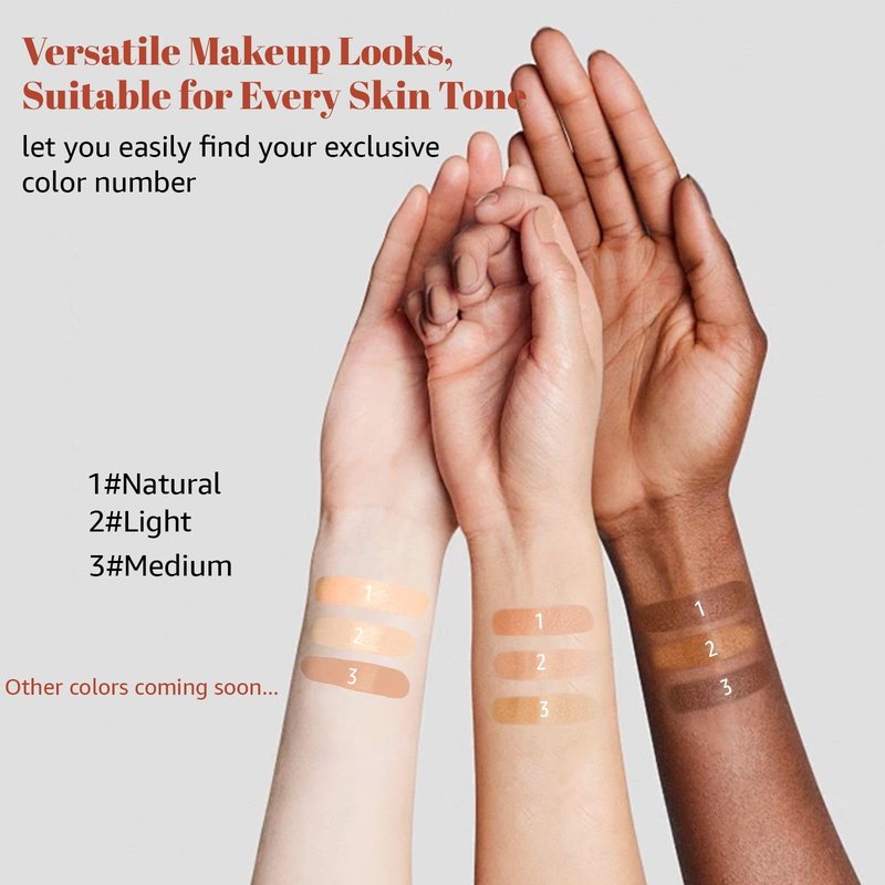 Color-Changing Foundation Stick, 2-in-1 Dual-Ended Foundation with Detachable Brush, Skin Matching Foundation Face Makeup Lightweight Non-Greasy Moisturizing and Smooth (2#Light)