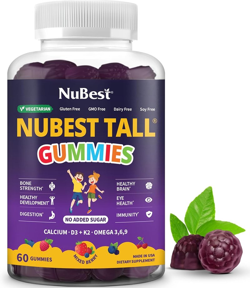 NuBest Tall Gummies for Kids & Teens - Bone Strength, Immunity & Digestive Health | 20+ Vitamins, No Added Sugar