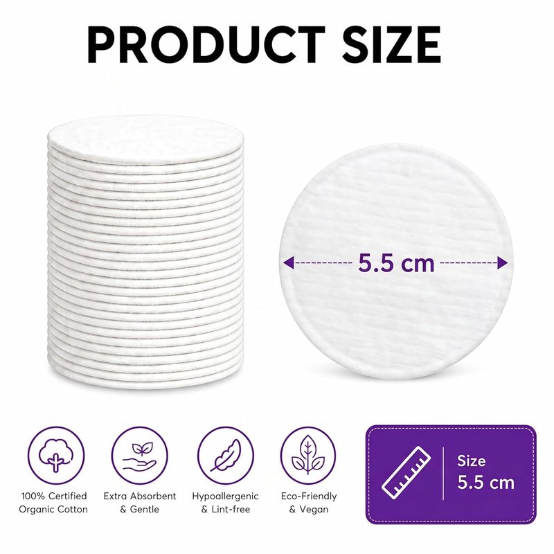 ForPro Organic Cotton Rounds - 300-Count Lint-Free Makeup Remover Pads | Hypoallergenic & Vegan Skincare