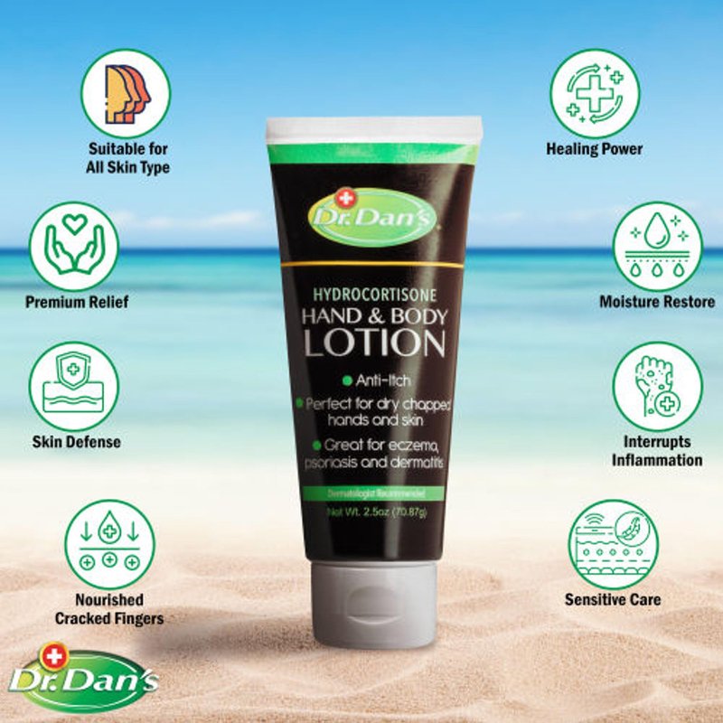 Dr. Dan's Hydrocortisone Hand and Body Lotion - Anti Itch Lotion for Men and Women - 1 Pack