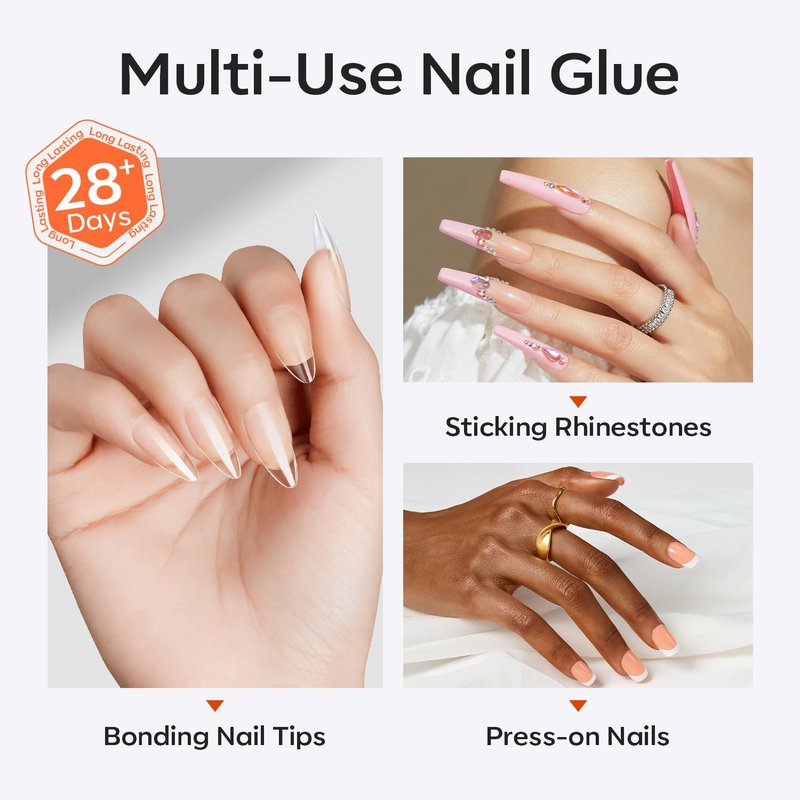 Modelones Semi Solid Nail Glue - Quick Drying Gel for Press On Nails | 15g Long Lasting Formula