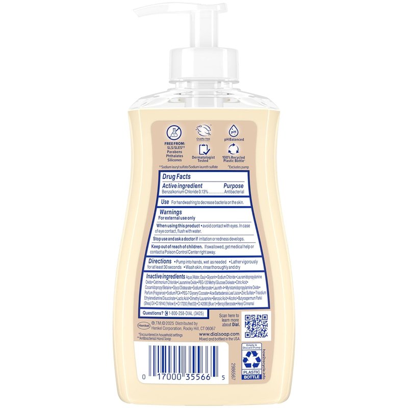 Dial Antibacterial Hand Soap - Hydrating Shea Butter Formula | 11oz (Pack of 4)