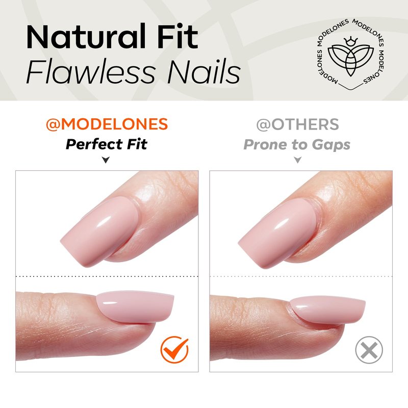 modelones Short Press on Nails, Oval Fake Nails Kit Press Ons with Nail Glue, Adhesive Tabs, Nail File, Prep Pad, Manicure Stick, 32Pcs 16 Sizes, Milky White, Spring Women Girl Gift