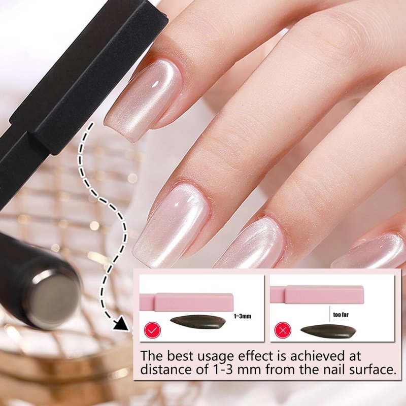 11Pcs Cat Eye Magnet Set for Nails Art, 5 in 1 Multifunction Nail Magnets for Cat Eye Gel Nail Polish, Magnetic Sticks Nail Design Glassy Moon French Flower Heart Cats Eye Effect Manicure DIY