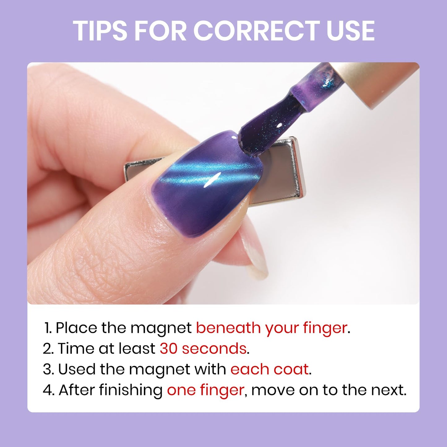 SUPWEE Cat Eye Nail Polish Set, Quick Dry Magnetic Nail Polish Non Gel with Magnet, Multi-Color Holographic Glitter Cateye Nail Lacquer High Glossy DIY Salon Gift for Women Girl