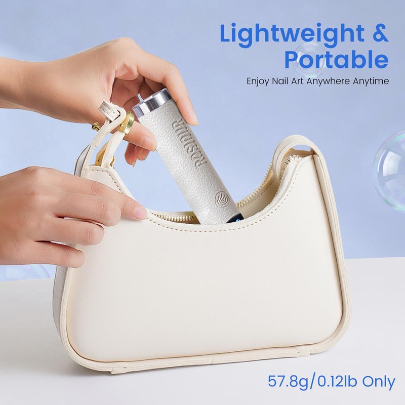 Rosiour Mini UV Lamp for Gel Nails- Flash Cure Handheld Nail U V Led Curing Light with Stand- Rechargeable Hands-Free Fast Dry UV Lamp with Auto Sensor for Home Manicure and Salon (White)