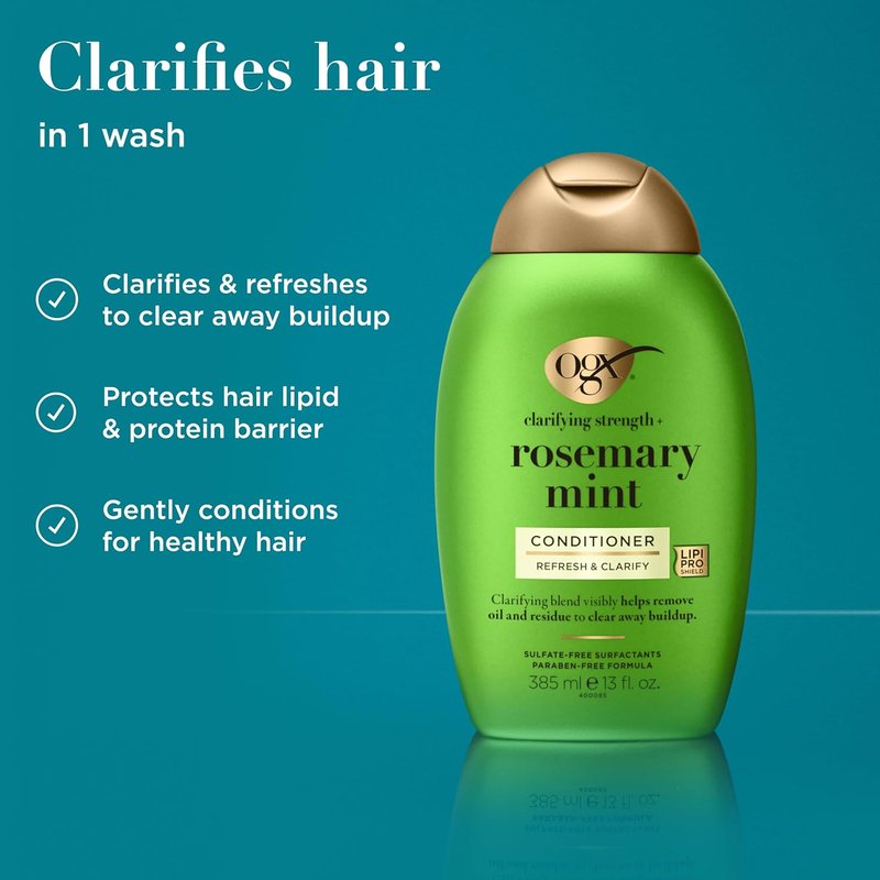 OGX Rosemary Mint Conditioner - Clarifying Formula for Oily Hair | 13 fl. oz, Sulfate-Free