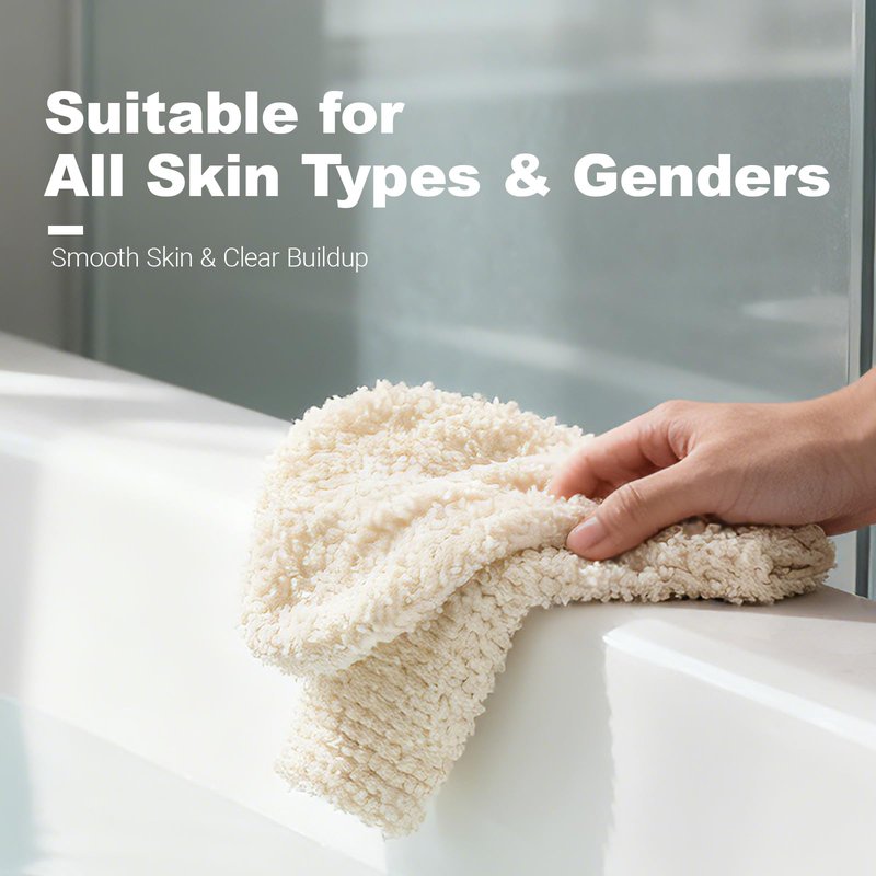 Natural Shower Gloves Exfoliating Gloves, Hemp Bath Mitts for Body Scrubber, Shower Washcloth for Dead Skin Removal and Cleansing, Natural Loofah Sponge for Men Women(2 Pack)