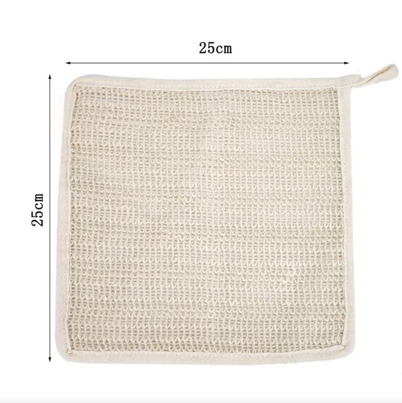 Natural Bath Body Washing Cloth, 100% Biodegradable Sisal Exfoliating Loofah Towel,