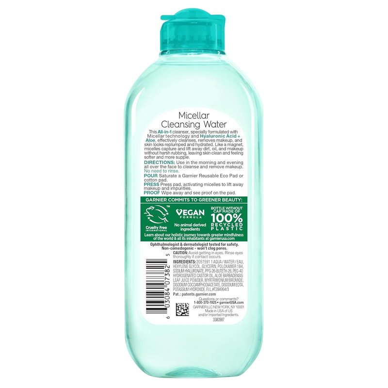 Garnier Micellar Water - Hydrating Facial Cleanser & Makeup Remover with Hyaluronic Acid | 13.5 Fl Oz (400mL)