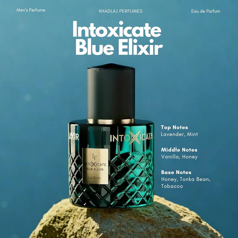 Intoxicate Blue Elixir Arabian Perfume for Men - Long Lasting 100ML Eau De Parfum | Luxurious Fruity Scent