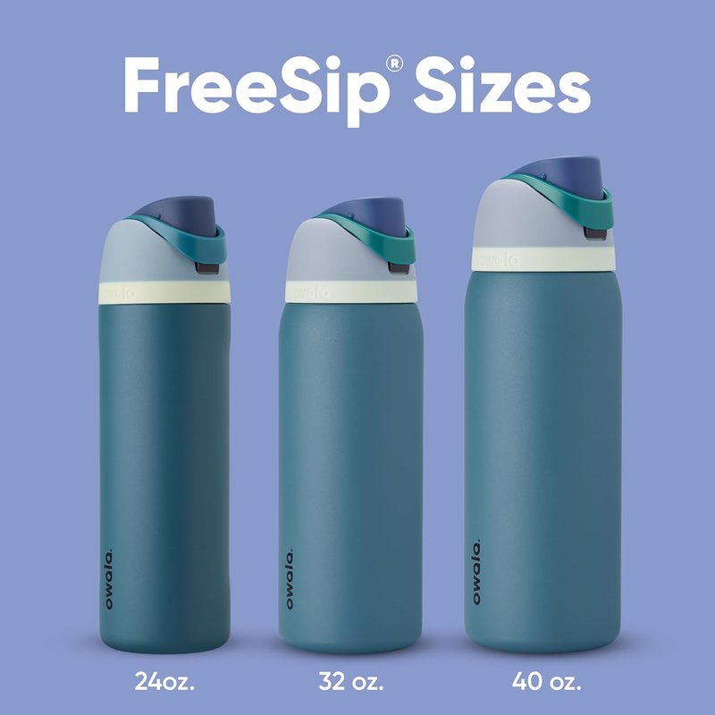 Owala FreeSip Insulated Stainless Steel Water Bottle - BPA-Free, 24 Oz, Denim Color, Perfect for Travel