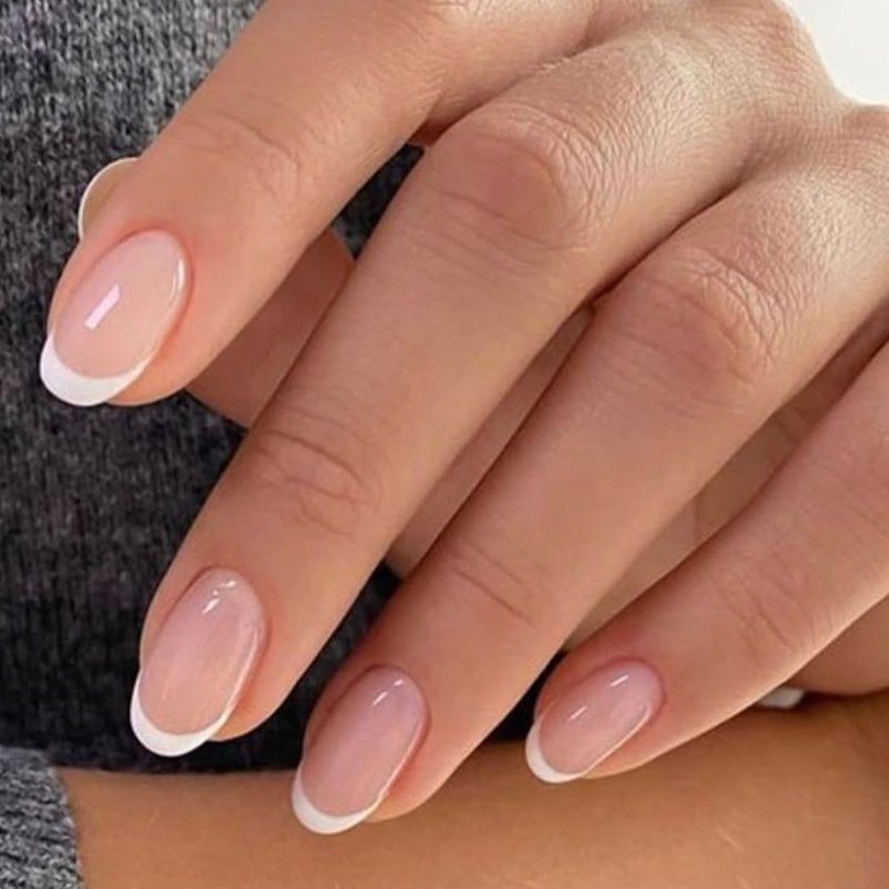 Modelones French Tip Press-On Nails - Complete Cuticle Remover Kit for Perfect Manicure