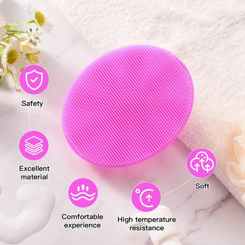 INNERNEED Food-Grade Soft Silicone Body Cleansing Brush Shower Scrubber, Gentle Exfoliating and Massage for All Kinds of Skin (Purple)