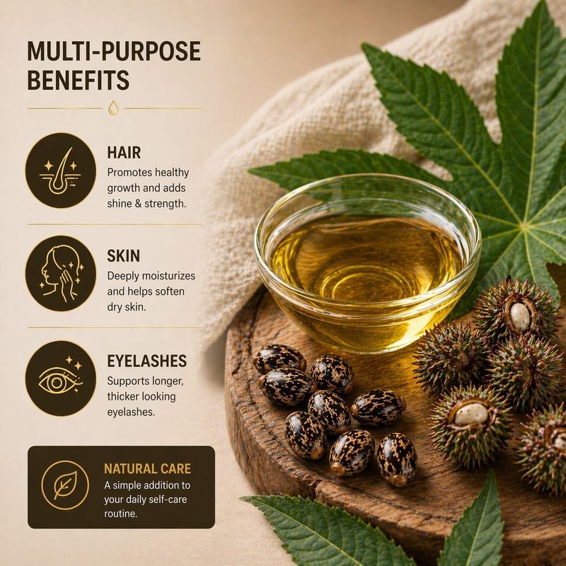 INFINA ESSENTIALS Pure Cold Pressed Castor Oil - Hexane Free, Glass Bottle for Hair Growth, Face, Scalp, Skin & Eyelashes - Nourishing and Moisturizing - 16 fl oz