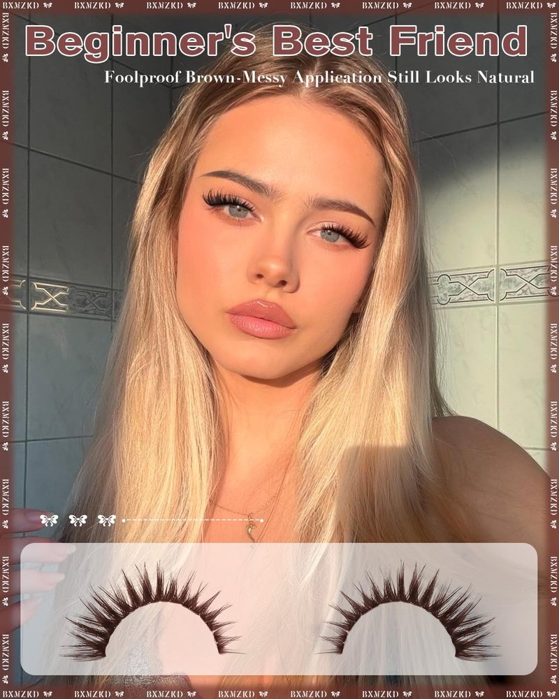 Brown Lash Clusters Wispy Individual Lashes Natural Volume Lash Extension 10-18mm C Curly Eyelash Clusters Dark Brown Cluster Eyelash Extensions Fluff Individual Eyelashes by BXMZKD
