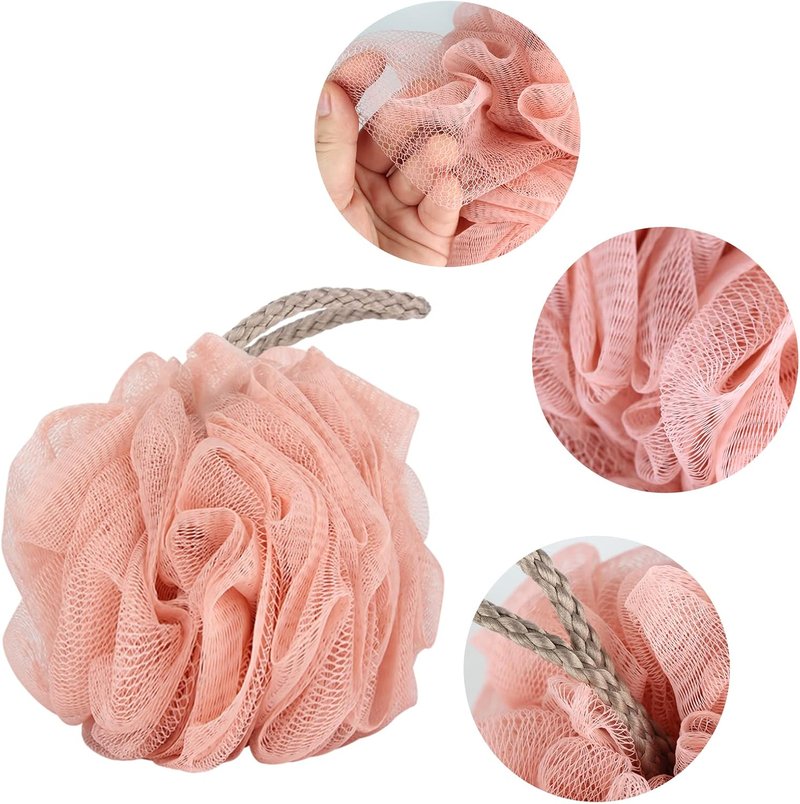 Fu Store Loofah Sponge - Exfoliating Bath Scrubber Balls for Men & Women | 60g, 4 Colors, 4 Pack
