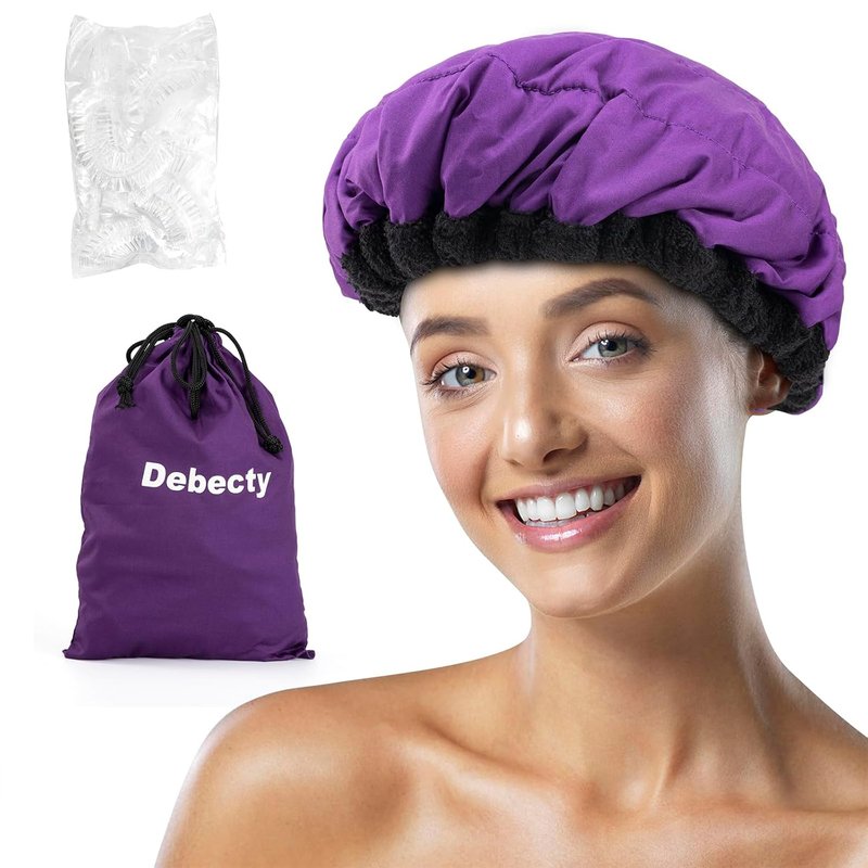 Skiennix Deep Conditioning Microwavable Heat Cap - Hair Steaming Therapy for Healthy Hair (Purple)