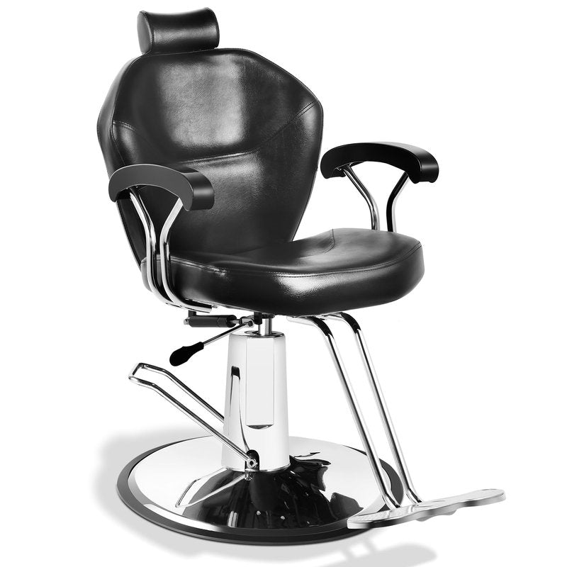 Barber Chair with Heavy Duty Hydraulic Pump, All Purpose 360 Swivel Reclining Salon Styling Chair, Durable Steel Frame Spa Beauty Equipment for Professional Barbershop Hair Stylists & Home Use