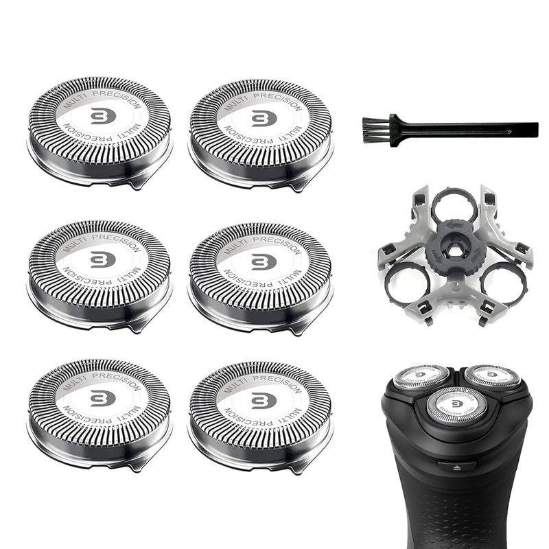 Philips SH30 Replacement Heads - Compatible Blades for Norelco 1000, 2000, 3000 | 6 Blades & 1 Retaining Ring