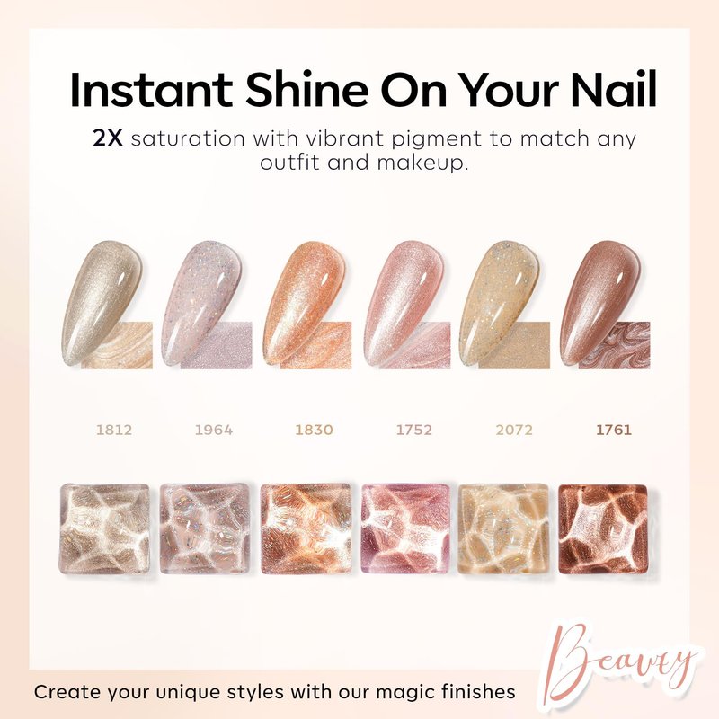 modelones Gel Nail Polish Set, Nude 6 Colors Neutral Gel Polish Skin Tone Pink Glitter Nail Polish Shimmery Pear Gel Polish Starter Kit Soak Off All Season LED Soapnails Manicure DIY Salon