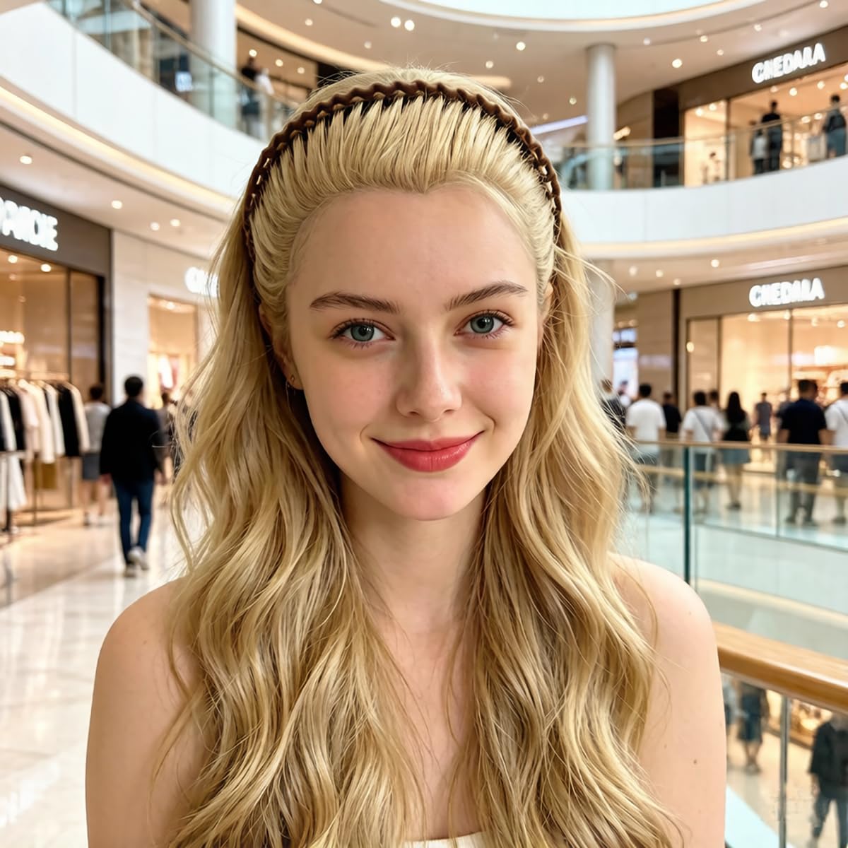Springtime Wave Plastic Headbands for Women Girls, Flexible Comb Non-slip Hair Bands, Thin Zigzag Hair Accessories in Brown Beige Black Burgundy, Fashion Headwear for Women 6 pack
