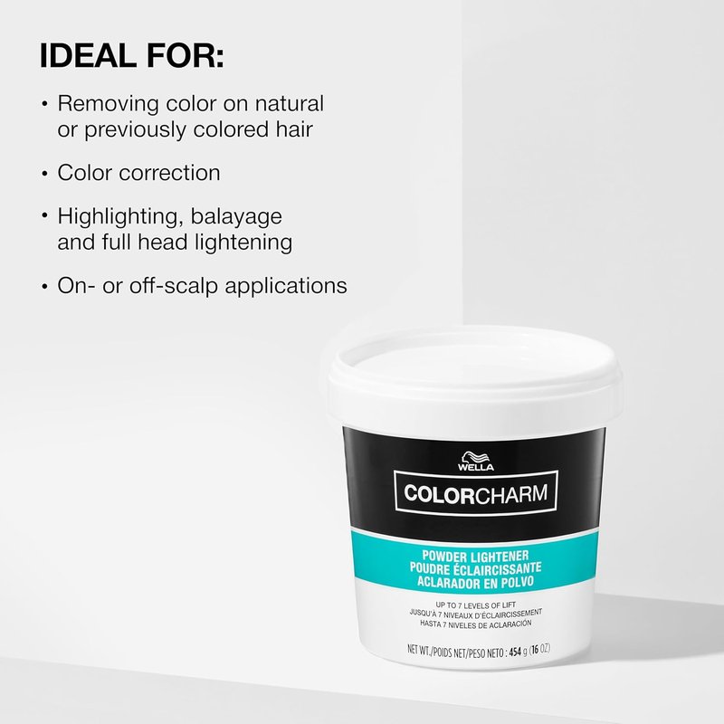 COLORCHARM Powder Hair Lightener - Up to 7 Levels of Lift | Dust-Free Formula for Easy Application