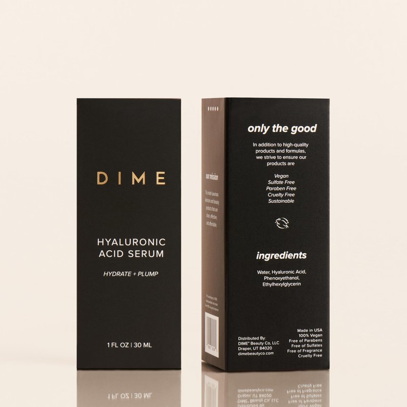 DIME Beauty Hyaluronic Acid Serum - Ultra Hydrating Anti-Aging Face Serum for Dry Skin, Plumping and Smoothing Fine Lines, Lightweight, Vegan, Cruelty-Free Facial Serum, 1 oz / 30 ml