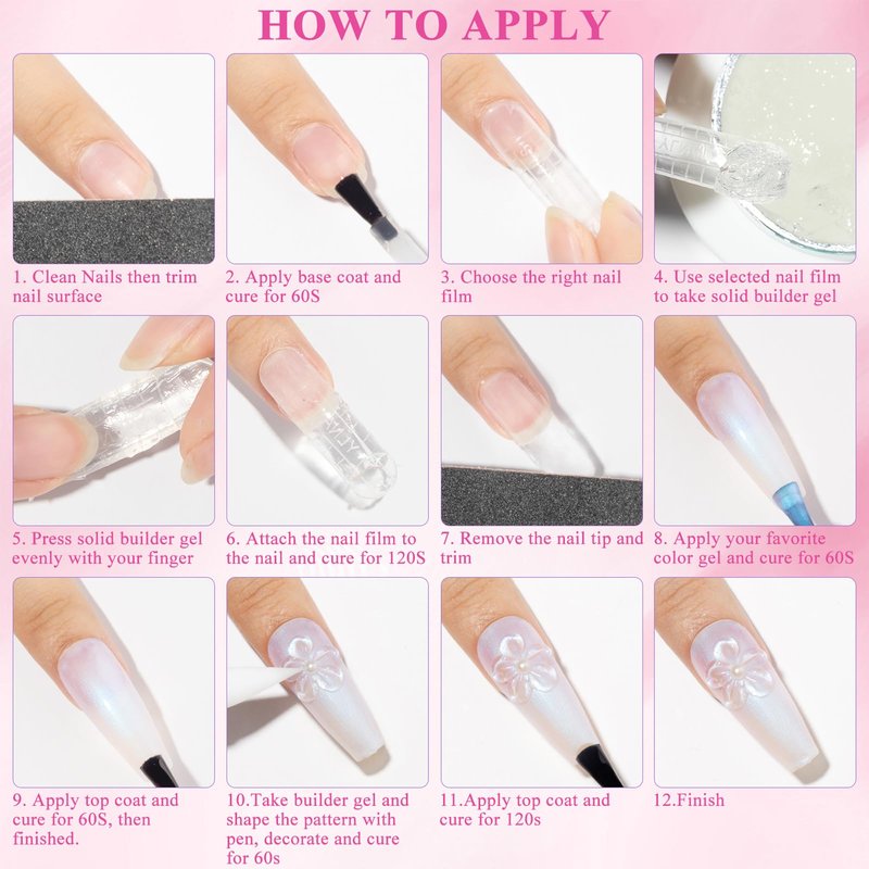 MIZHSE Non-Sticky Solid Builder Gel For Nails, 30g Clear and Pink Sculpting Building Carving Modeling Hard Gel for Nail Strengthen Nail Extension 3D Nail Art for Soak Off Manicure Kit DIY Home Gift