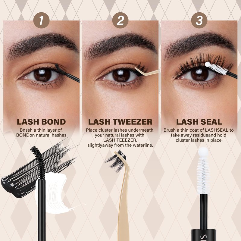 JMS&JMS Flaunt Lash Clusters Kit Flora Lash Extension Kit CC Curl Individual Lashes Eyelash Extension Kit with Lash Bond and Seal, Lash Remover, Lash Tweezers at Home (Flora-8-18mix)