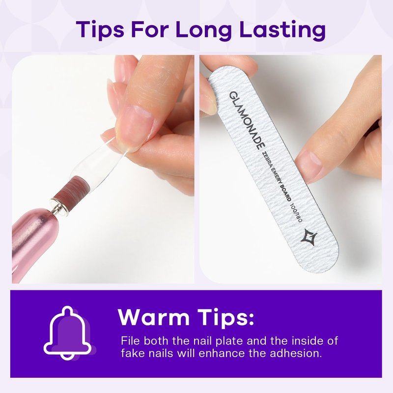 Glamonade Super Strong Nail Glue: Glue for Press Ons & Acrylic Nails & Fake Nail Tips - 10ml Professional Easy Long-Lasting Mess-Free Application Adhesive