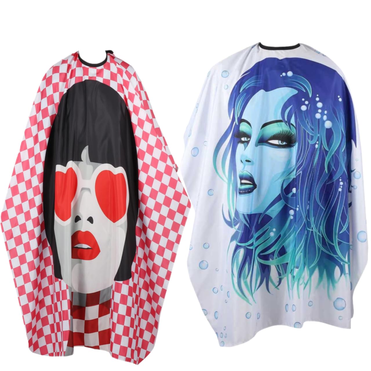 YELEGI Professional Hair Cutting Cape(2Pcs), Salon Barber Cape with Adjustable Snap Closure, Waterproof Hair Dye Color Cape Hair dressing stylist apron (Fashionable Woman & Girl)