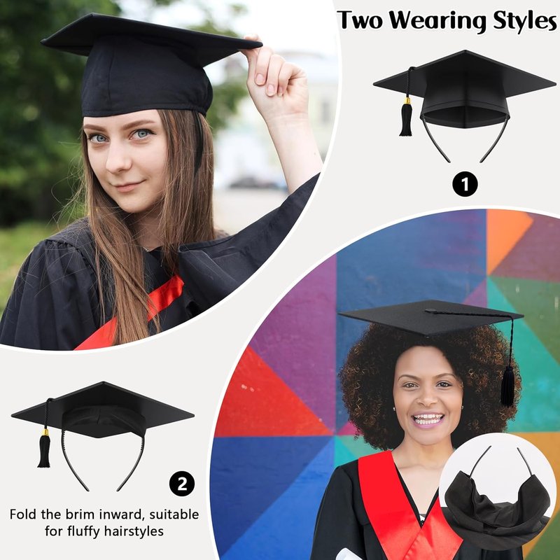 Graduation Cap Headband - Securely Holds Caps & Preserves Hairstyle | 1 Pack
