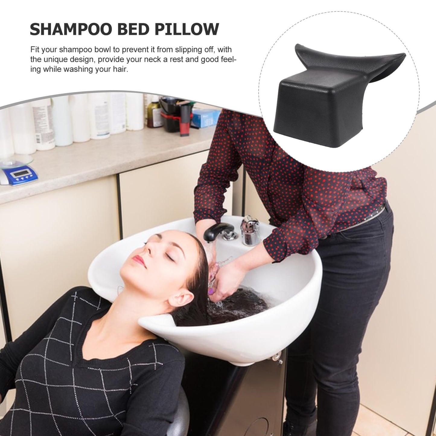 Healvian Shampoo Bed Pillow for Salon Hair Washing Waterproof Neck Cushion 8.66X5.90X4.72 Inch Soft Hair Wash Bowl Pad Comfortable Neck Support for Spa and Salon Use