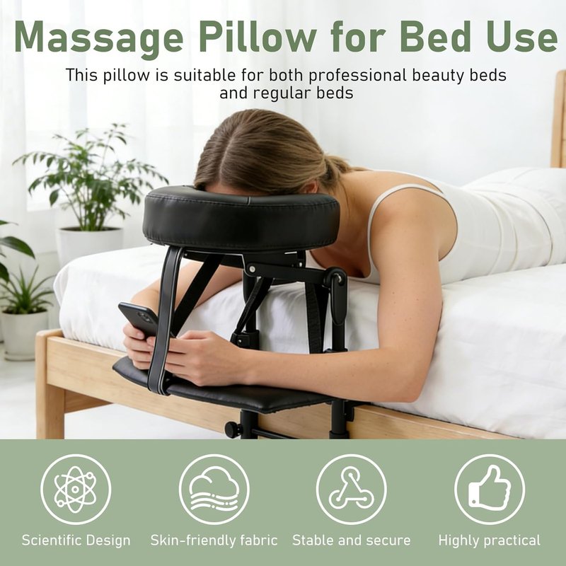 Adjustable Massage Headrest for Bed - Portable Face Cradle Pillow | Ideal for Post-Surgery Comfort