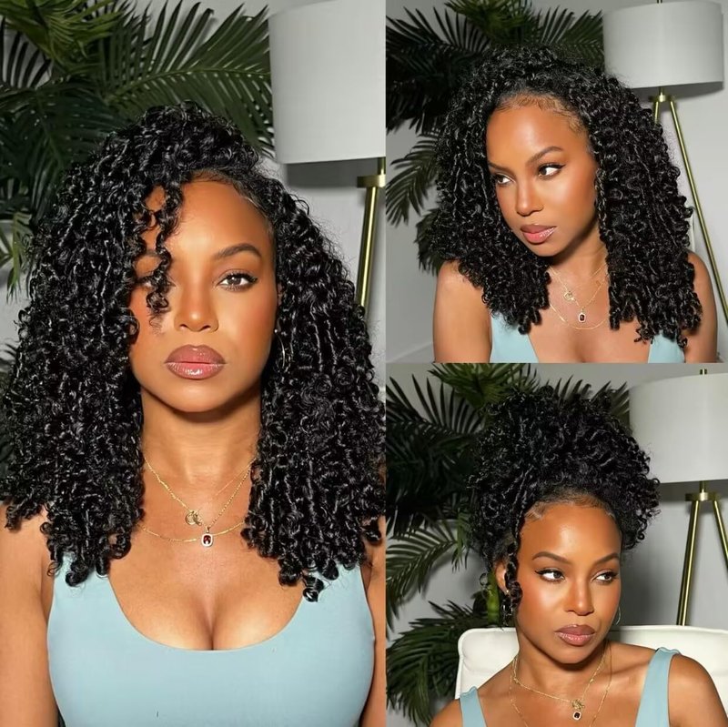 Burmese Curly Half Wig - 12 Inch Human Hair, 200% Density | Glueless, Beginner-Friendly Design