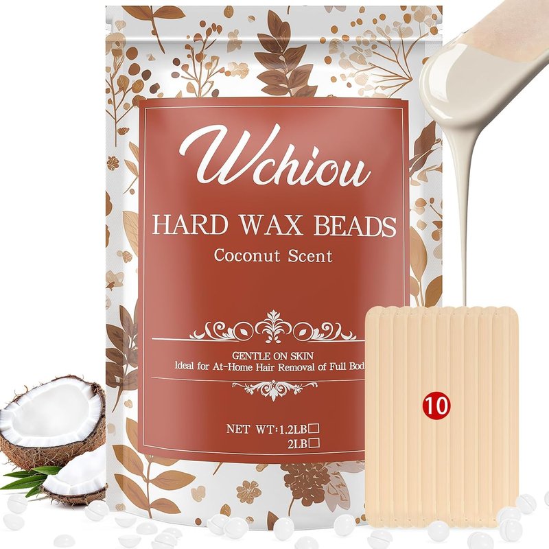 Hard Wax Beads for Hair Removal 1.2lb Waxing Kit with Coconut formula for Sensitive Skin For Full Body Face Eyebrow Leg Bikini Brazilian Waxing Coarse Body Hair Specific for Men and Women